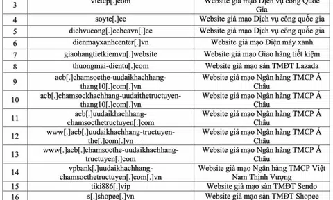 Danh sách website giả mạo ngân hàng, sàn TMĐT, cổng dịch vụ công người dân tuyệt đối không được truy cập