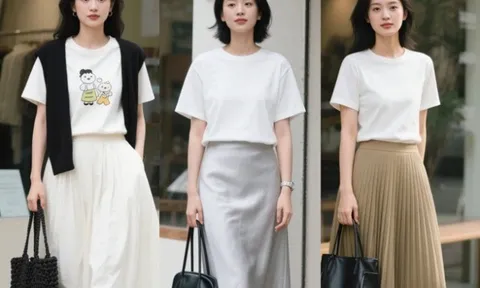 Quên quần jeans đi, đây là công thức phối đồ "quốc dân" với áo phông trắng, đi làm hay dạo phố đều ghi điểm tuyệt đối