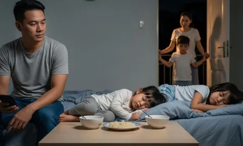 Vợ ham vui với đồng nghiệp tới nửa đêm, để con ngủ thiếp đi vì đói