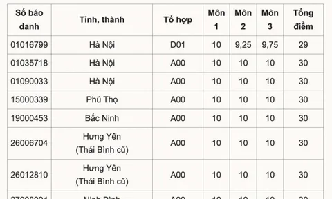 ĐIỂM THI TỐT NGHIỆP THPT 2025: Cả nước có 8 thủ khoa 30/30 điểm tổ hợp Toán, Lý Hóa
