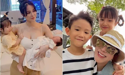 Sống ở nhà nội đại gia, con trai Diệp Lâm Anh mừng rỡ khi gặp mẹ và chị gái, cậu bé 6 tuổi bảnh bao hệt bố, học quốc tế...