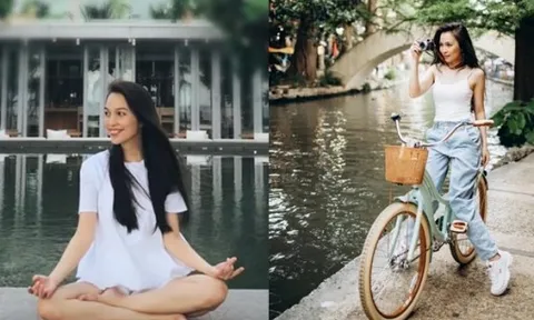 Sao Việt khỏe đẹp: Hiền Thục tập yoga, đạp xe giữ dáng