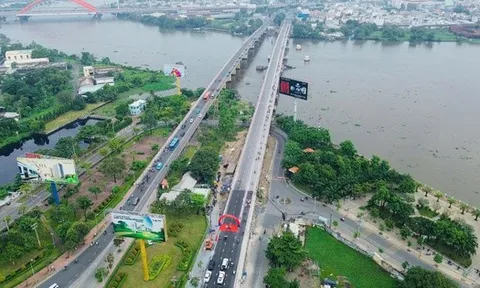 Hình ảnh cầu Bình Triệu 1 chính thức thông xe sáng nay