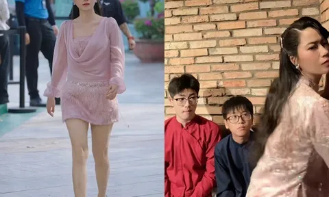 Hậu giảm cân, Lâm Vỹ Dạ U40 nhảy lắc hông như gái 18, biểu cảm của hai con trai lớn đằng sau gây chú ý