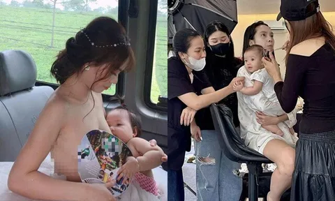 Người đẹp Việt chung cảnh bị con bám dính: Hà Hồ vừa bế con vừa trang điểm, Phu nhân chủ tịch thấy thương