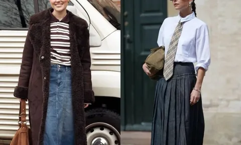 Cách phối đồ với chân váy denim dài theo xu hướng dự đoán hot nhất năm 2026