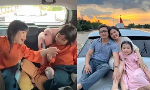Hai con gái song sinh của Vân Trang ngồi xe hơi tiền tỷ hát múa hút 5 nghìn lượt thích, sống chuẩn tiểu thư