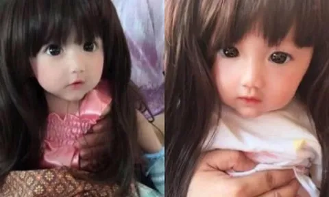 Bé gái được khen trông giống "ma-nơ-canh" vì quá xinh đẹp, mẹ đứa trẻ đăng bức ảnh gia đình nhiều người mới vỡ lẽ
