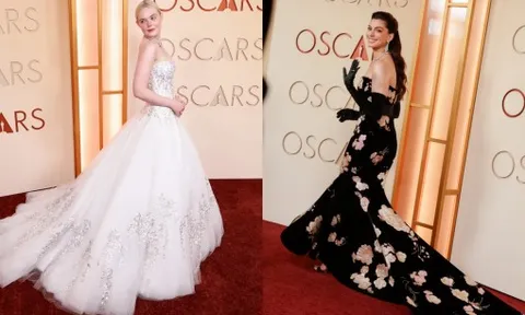 Anne Hathaway, Elle Fanning đẹp tựa công chúa trên thảm đỏ Oscar 2026
