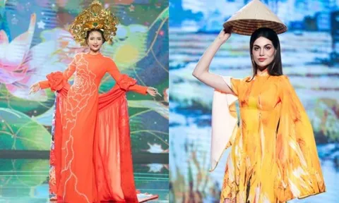 Hoa hậu Ngọc Châu, Miss Charm Anna Blanco diện áo dài cùng 'đọ' sắc