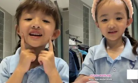 Học trường quốc tế 600 triệu/năm, con gái Đông Nhi 5 tuổi tự quay clip nói tiếng Anh, chất giọng như chim hót