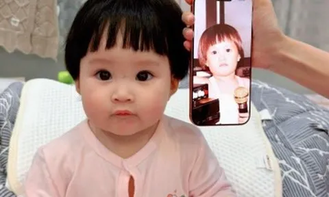 Con gái DV Phương Hằng "Gạo nếp gạo tẻ" được khen da trắng, mắt to như búp bê, giống hệt mẹ lúc nhỏ