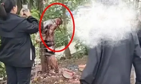 Chú rể bị lột đồ, dội nước tương, ném trứng rồi trói vào cây gây bức xúc