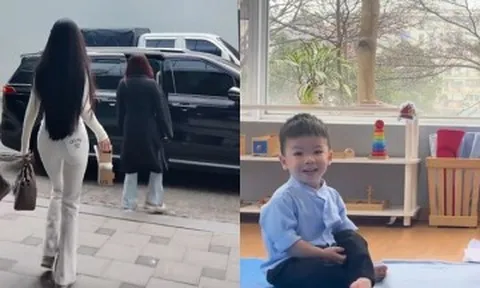 Học trường quốc tế 100 triệu/năm, con trai Quang Hải Chu Thanh Huyền 21 tháng tuổi nói tiếng Anh với cô giáo Tây rất tốt