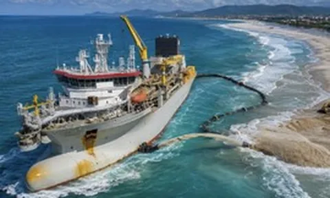Phát hiện tàu Trung Quốc dài 166 mét đang di chuyển, có thể nạo vét 18.000 mét khối cát, bùn, hoàn thành dự án 162 tỷ đồng