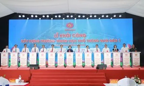 Khởi công Trường THPT Nam Đàn 1, Phó Thủ tướng Phạm Thị Thanh Trà kỳ vọng môi trường giáo dục chất lượng cao, nhân văn