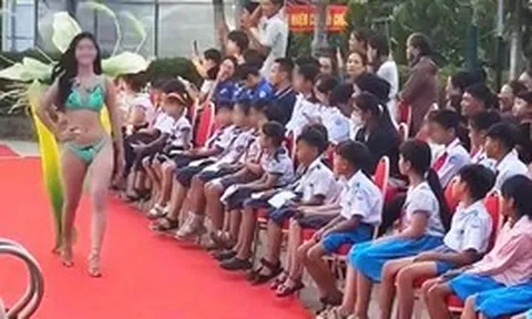 Trình diễn áo tắm trước học sinh ở Lý Sơn, ban tổ chức thi hoa hậu bị phạt