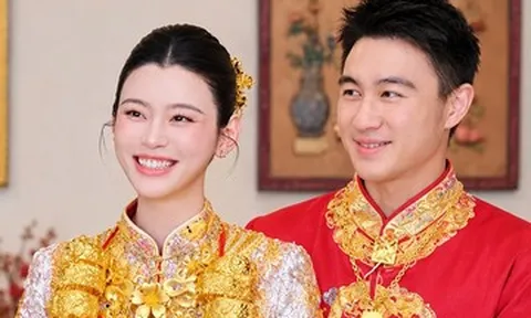 Siêu mẫu Hề Mộng Dao đeo vàng trĩu cổ trong lễ cưới với chồng đại gia