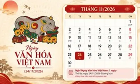 Người lao động được nghỉ 1 ngày dịp Ngày Văn hóa Việt Nam 2026