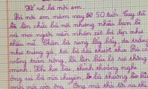 Cháu làm văn tả bà nội U50 da trắng đẹp như thiếu nữ, câu cuối mới khiến mọi người bật cười