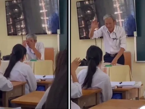 Khoảnh khắc thầy giáo lau nước mắt trong tiết dạy cuối cùng