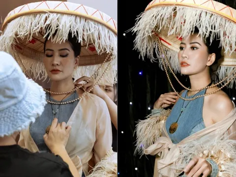 Diễn viên Minh Cúc tỏa sáng khi làm người mẫu cho show diễn của NTK Cao Minh Tiến