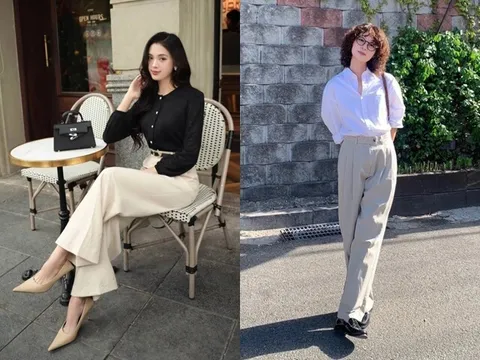 Mặc quần ống rộng mang giày cao gót hay giày đế bệt? Có một kiểu giày “chân ái” khiến dân công sở mê mẩn