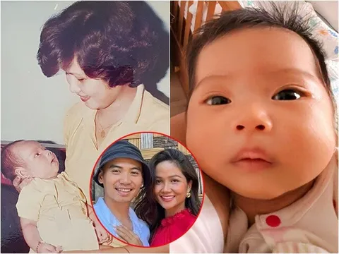 Con gái Hoa hậu H'Hen Niê giống y chang bố đạo diễn lúc nhỏ: Vầng trán rộng, mũi cao, tóc rậm