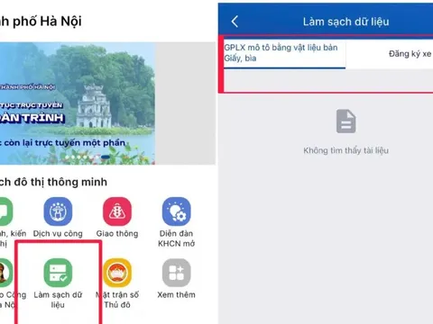 Hướng dẫn làm sạch dữ liệu phương tiện và Giấy phép lái xe qua ứng dụng “iHanoi”
