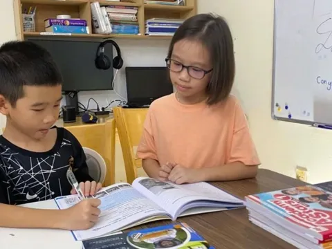 Bé gái 9 tuổi 'hot' mạng xã hội vì dạy em trai làm toán bằng tiếng Anh