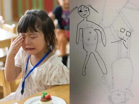 Con nói đi học rất vui, mẹ thấy bức tranh kỳ lạ trong cặp sách liền tức giận kéo cảnh sát đi kiện cô giáo
