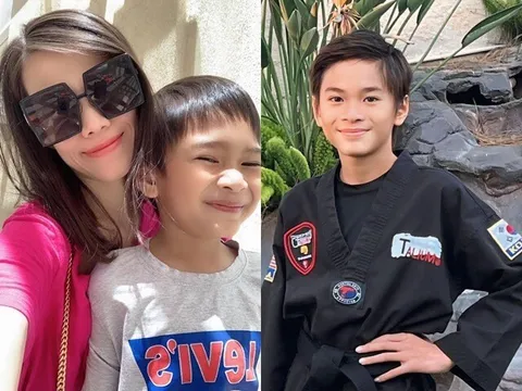 Em gái Thanh Thảo hiếm hoi xuất hiện cùng con trai ruột, khoe bé Jacky Minh Trí 14 tuổi vừa đẹp trai vừa chững chạc