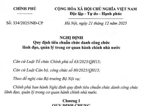 Quy định mới về tiêu chuẩn chức danh Thứ trưởng, Cục trưởng, Giám đốc sở