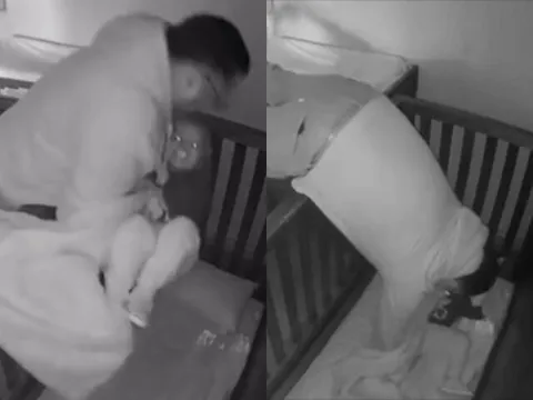 Camera ghi lại cảnh ông nội bế cháu đi ngủ lúc nửa đêm, người mẹ xem được tức tốc tung ngay lên mạng