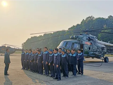 Huy động trực thăng làm nhiệm vụ bảo đảm an ninh cho Đại hội lần thứ XIV của Đảng