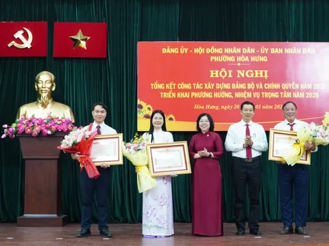 Phường Hòa Hưng là 1 trong 14 địa phương của TPHCM hoàn thành xuất sắc nhiệm vụ năm 2025