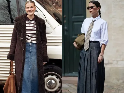 Cách phối đồ với chân váy denim dài theo xu hướng dự đoán hot nhất năm 2026