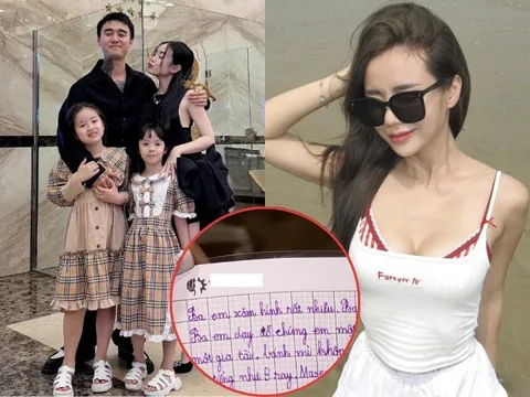 Con gái Cindy Lư viết bài văn vỏn vẹn 6 dòng tả bố dượng, Đạt G đọc xong liền xúc động: “Ba nợ tụi con”