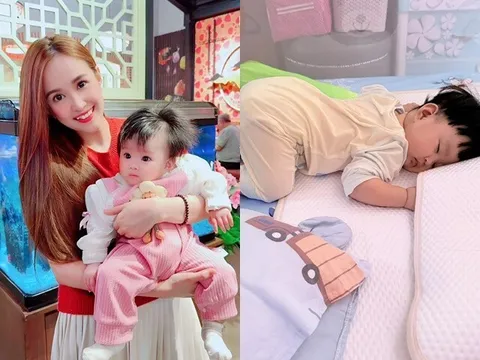 Nữ DV "Gạo nếp gạo tẻ" khoe tư thế ngủ kỳ lạ của con, dân tình rần rần: "Em bé siêu thông minh"