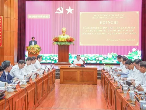 Bộ Chính trị công bố quyết định kiểm tra, giám sát Ban Thường vụ Thành ủy Đà Nẵng