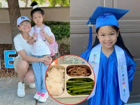 Con gái 7 tuổi đi học ở trường Mỹ, Thanh Thảo đăng ảnh cơm trưa mang đến trường, nhìn kỹ mới thấy đặc biệt