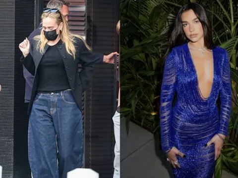 Adele, Dua Lipa lăng xê quần denim ống phồng, sắc xanh cobalt mùa hè