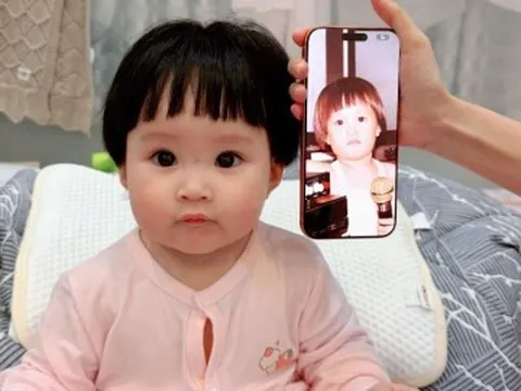 Con gái DV Phương Hằng "Gạo nếp gạo tẻ" được khen da trắng, mắt to như búp bê, giống hệt mẹ lúc nhỏ