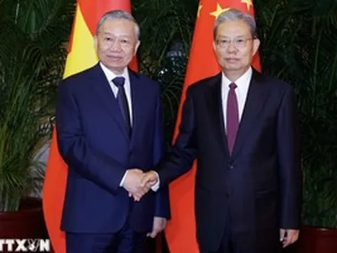 Tổng Bí thư, Chủ tịch nước Tô Lâm hội kiến Ủy viên trưởng Nhân đại toàn quốc Trung Quốc