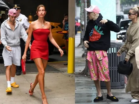 Để Justin Bieber mặc áo quần lôi thôi, Hailey Bieber được cư dân mạng khen ngợi