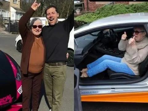 Cụ bà 80 tuổi vui sướng trên siêu xe Lamborghini và câu chuyện ấm lòng phía sau