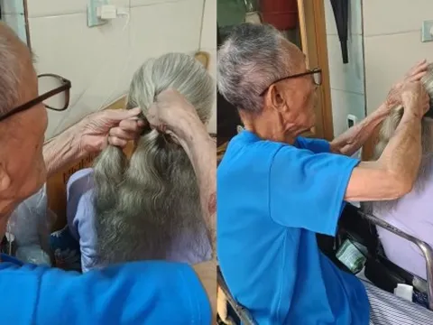 Tuổi già vẫn phải đẹp: Khoảnh khắc cụ ông thắt bím tóc cho vợ khiến người xem 'tan chảy'