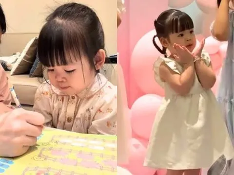 Con gái Đỗ Mỹ Linh lớn vừa xinh vừa hài, 3 tuổi được mẹ "Hoa hậu phố cổ" cho học đủ môn toán, văn, múa, hát