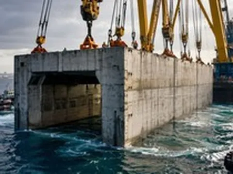 Phát hiện 20 khối bê tông nặng 55.000 tấn được thả liên tục xuống đáy biển, công trình đường hầm quy mô lớn lộ diện