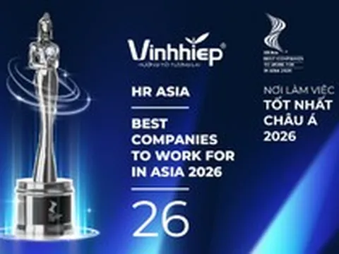 Vĩnh Hiệp Gia Lai được vinh danh “Nơi làm việc tốt nhất châu Á 2026” tại HR Asia Awards